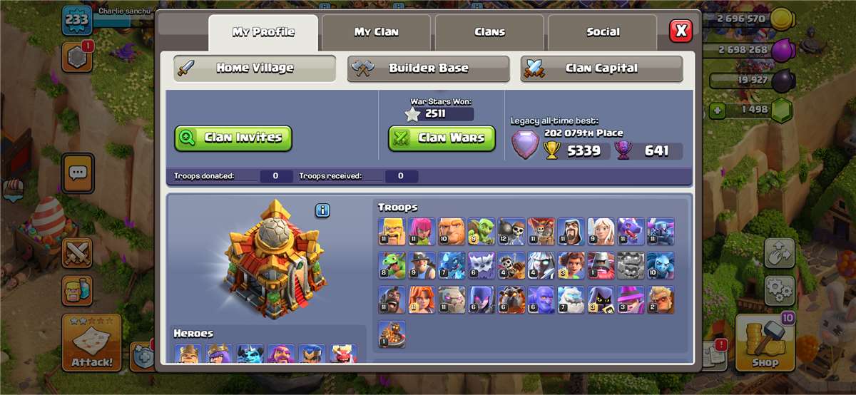 Game account sale Clash of Clans