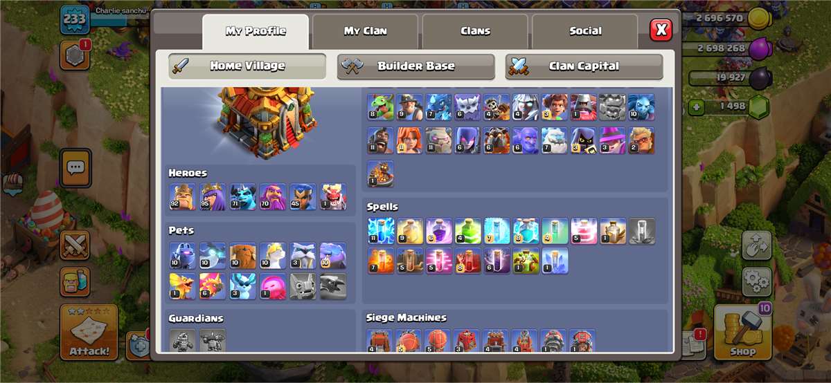 Game account sale Clash of Clans