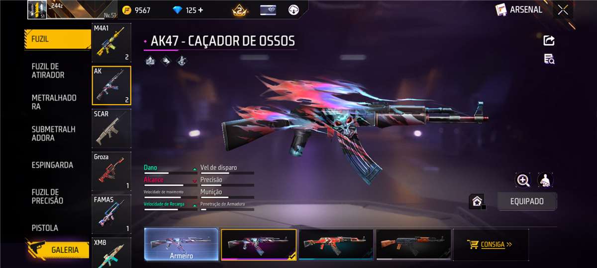 Venda de conta de jogo Free Fire