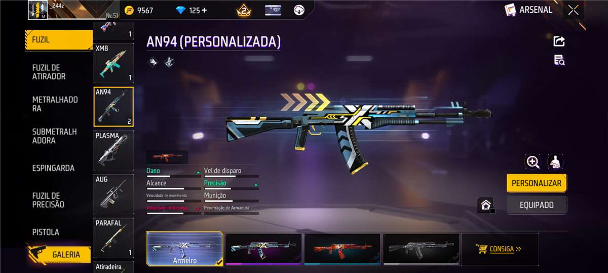 Venda de conta de jogo Free Fire