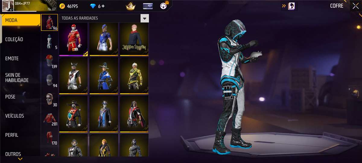 Venda de conta de jogo Free Fire