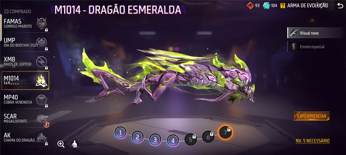 Venda de conta de jogo Free Fire