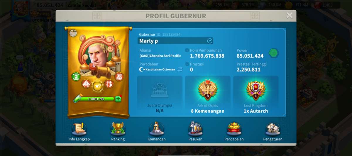 Penjualan akun permainan Rise Of Kingdoms