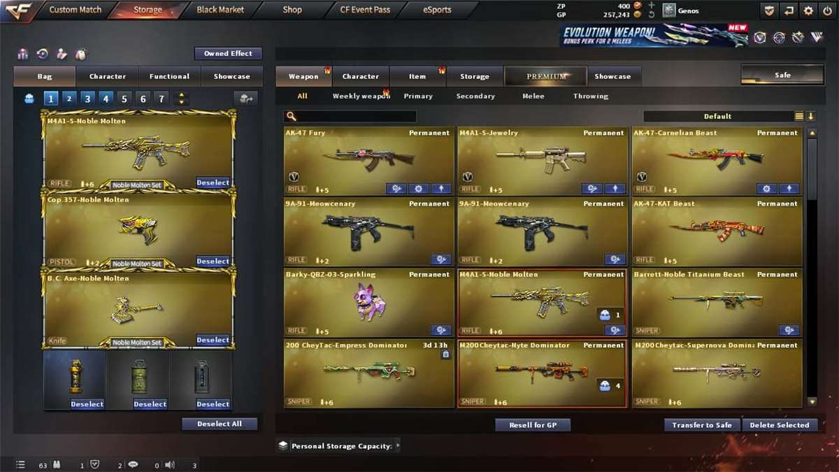 Game account sale CrossFire