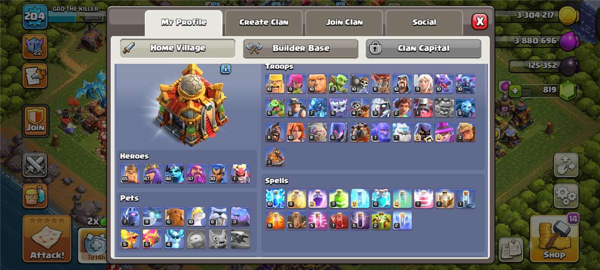 Game account sale Clash of Clans