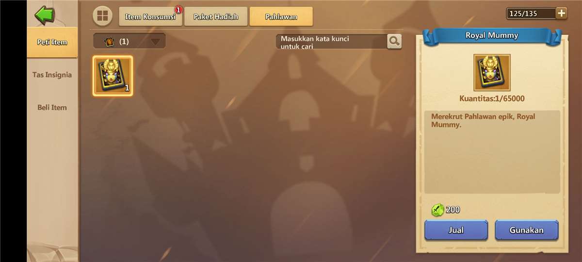 Penjualan akun permainan Castle Clash
