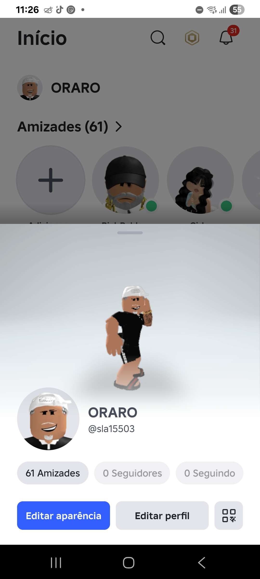 Venda de conta de jogo Roblox