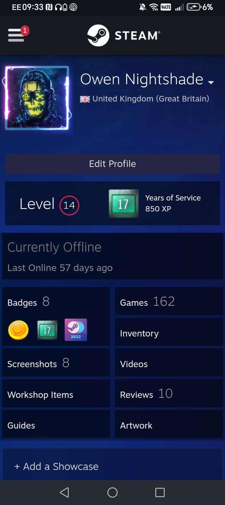 Game account sale Steam
