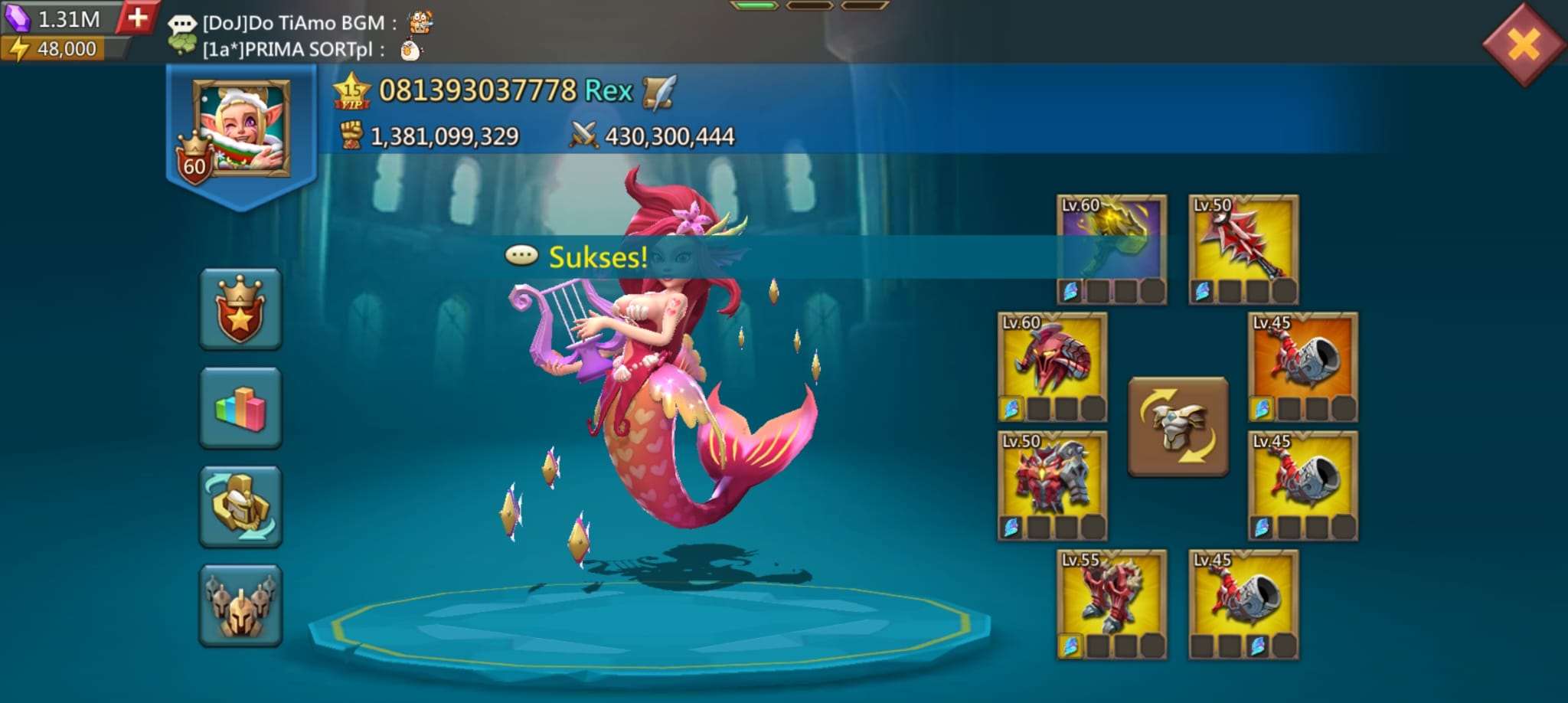 Penjualan akun permainan Lords Mobile