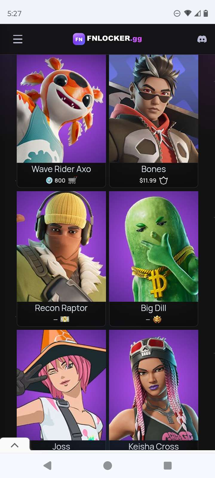 Game account sale Fortnite