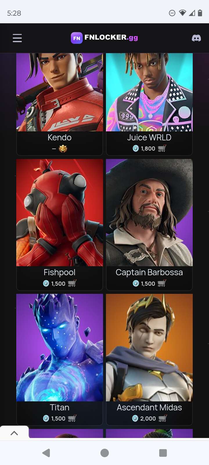 Game account sale Fortnite