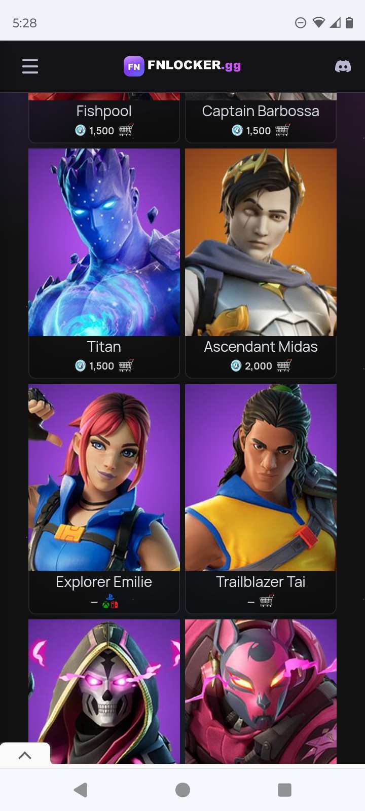 Game account sale Fortnite