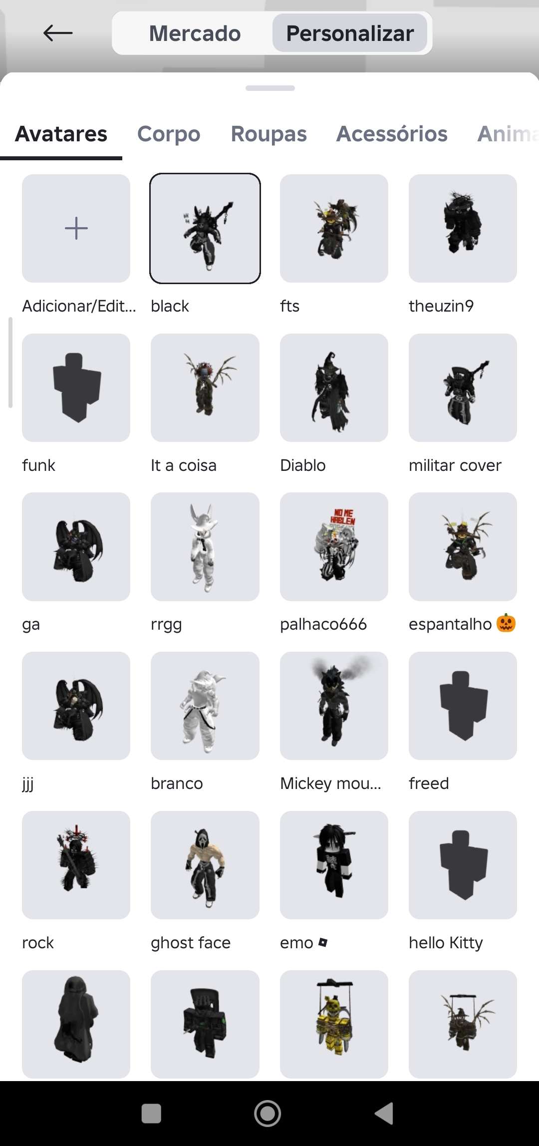 Venda de conta de jogo Roblox