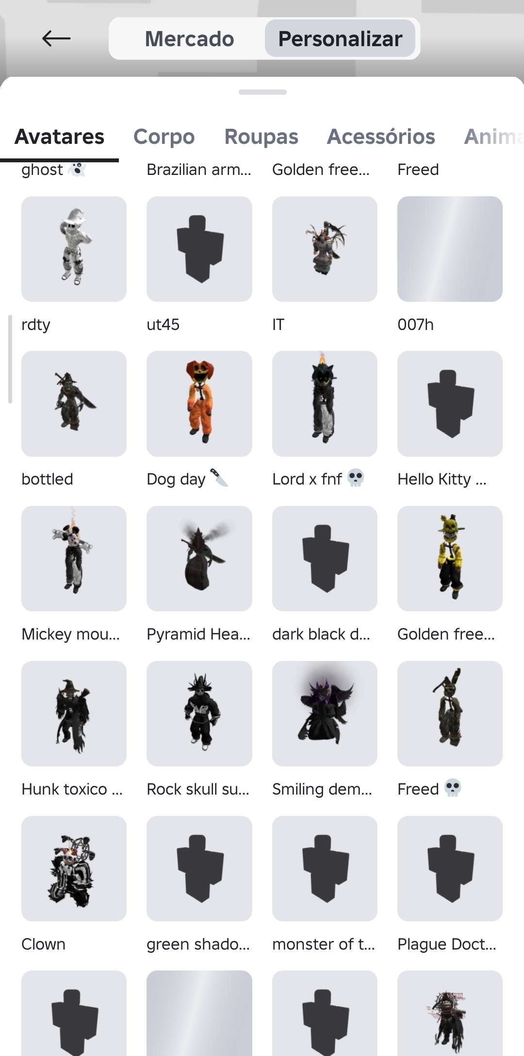 Venda de conta de jogo Roblox