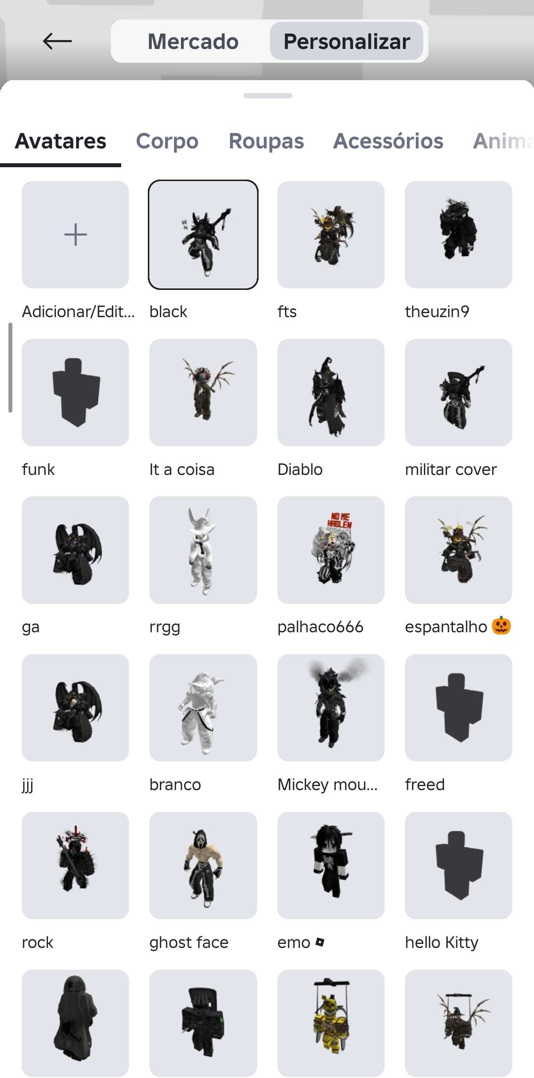 Venda de conta de jogo Roblox
