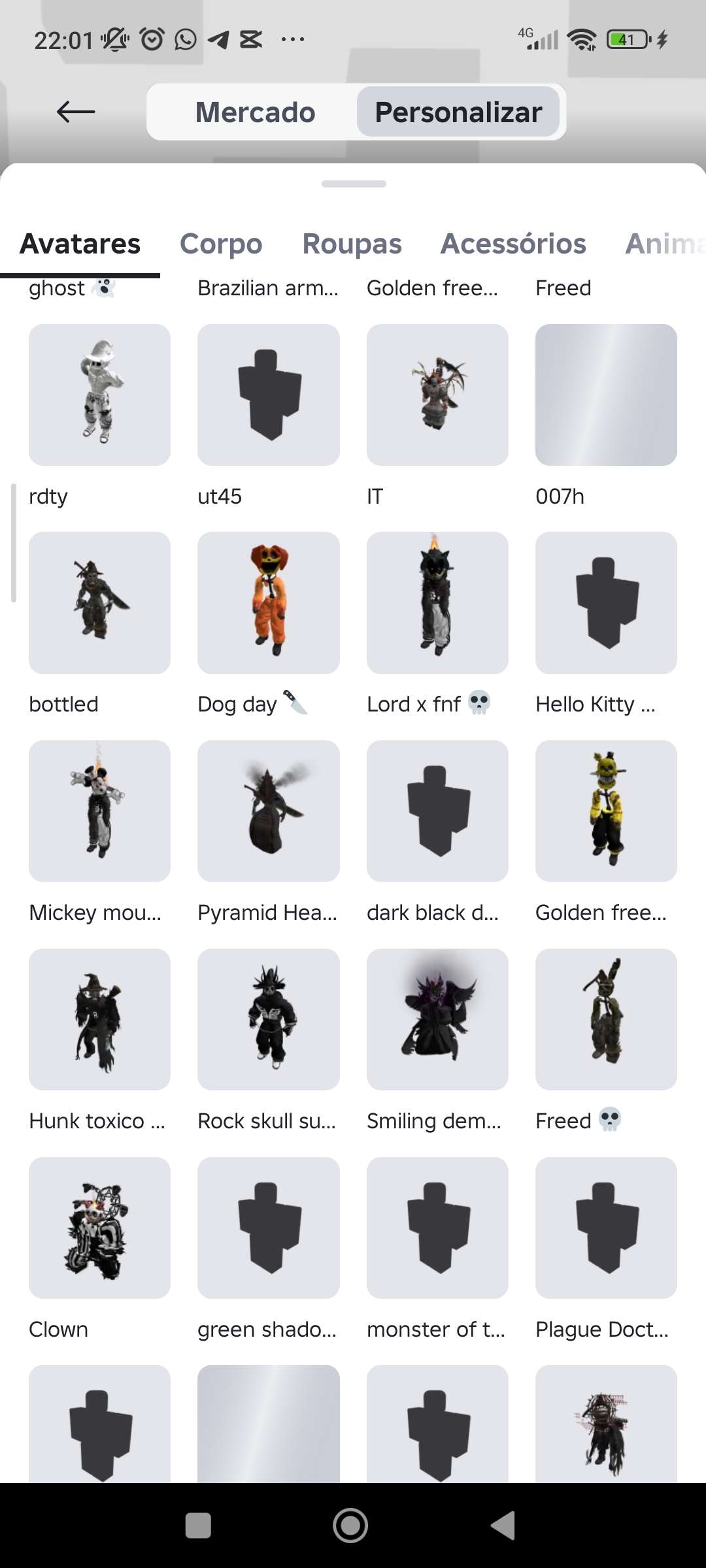 Venda de conta de jogo Roblox