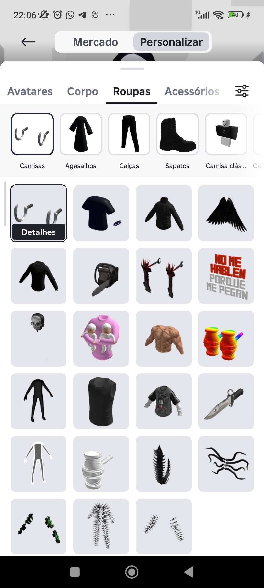 Venda de conta de jogo Roblox