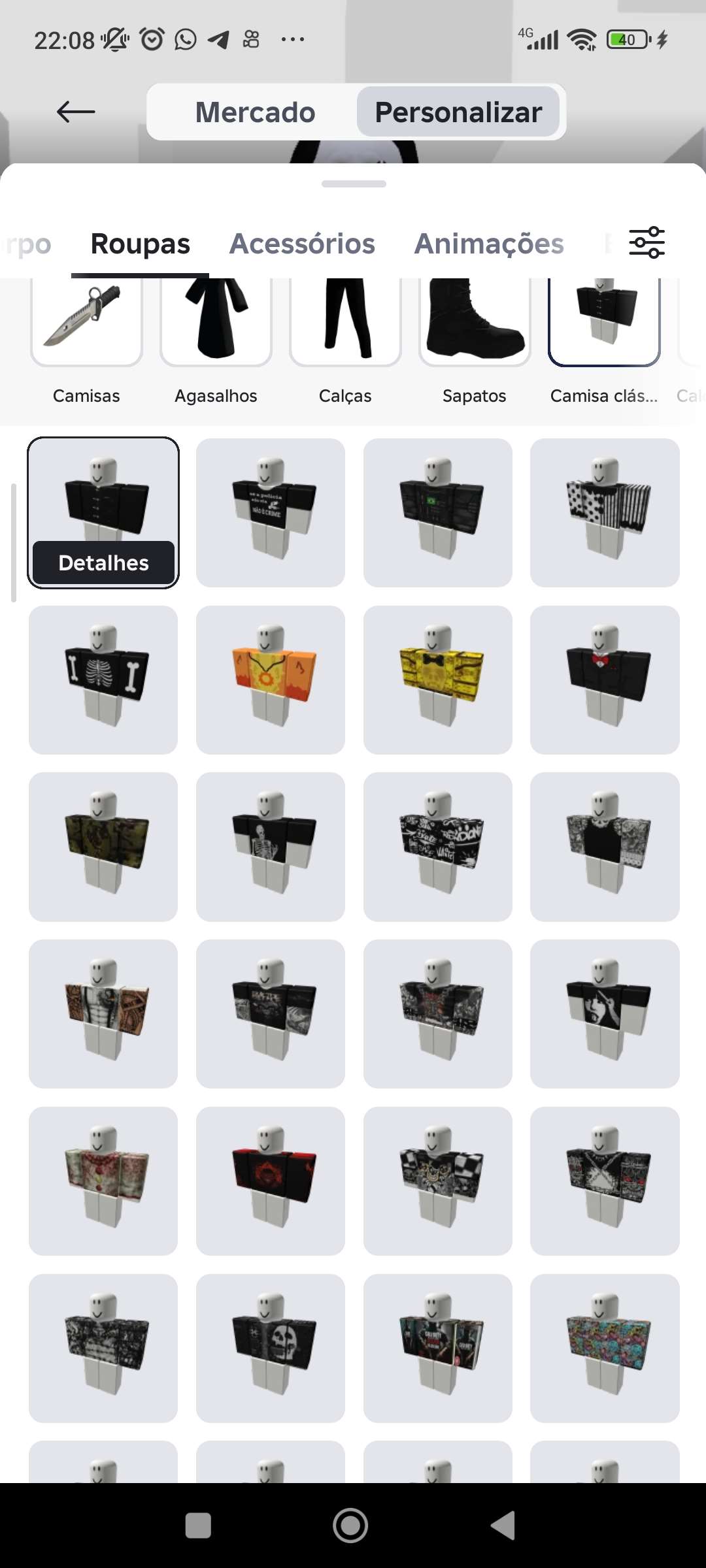 Venda de conta de jogo Roblox