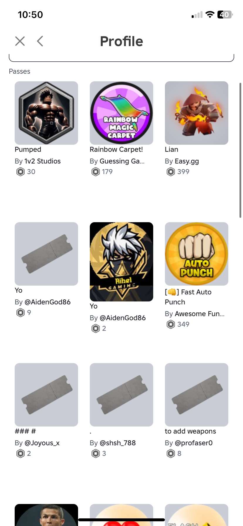 Game account sale Roblox
