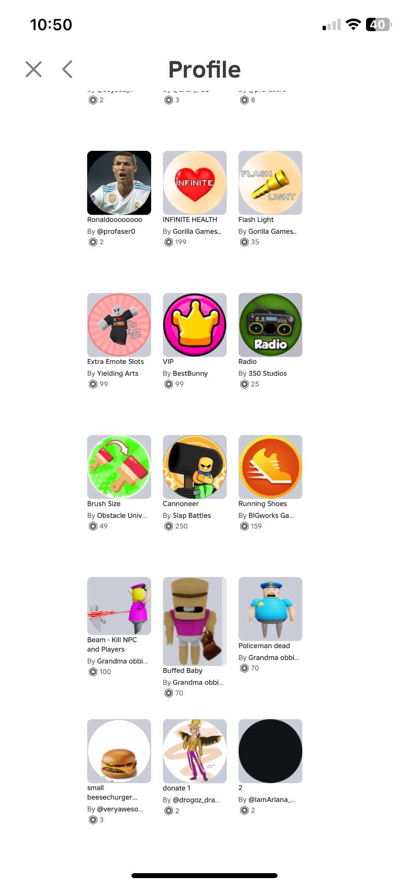 Game account sale Roblox