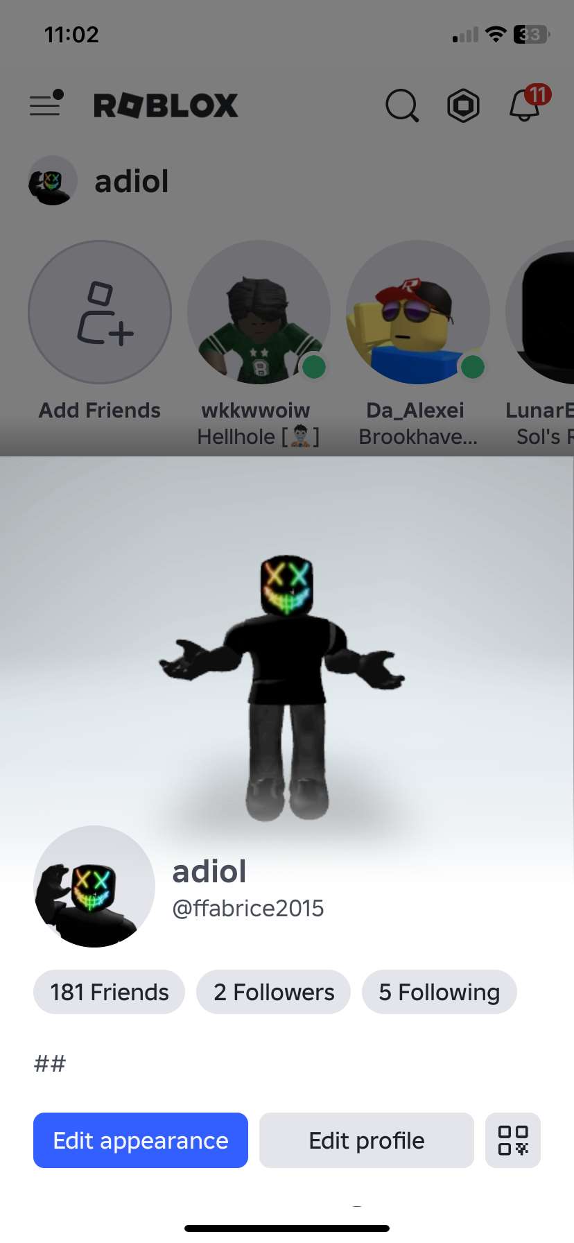 Game account sale Roblox