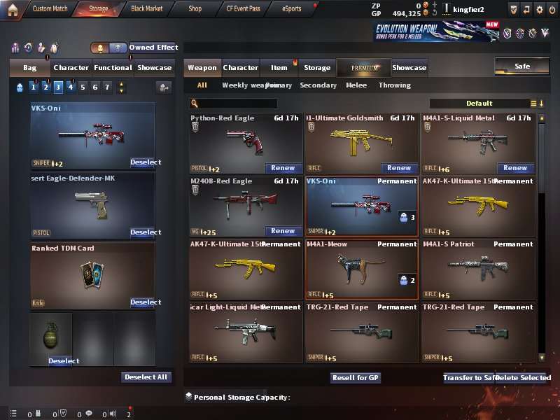 Game account sale CrossFire