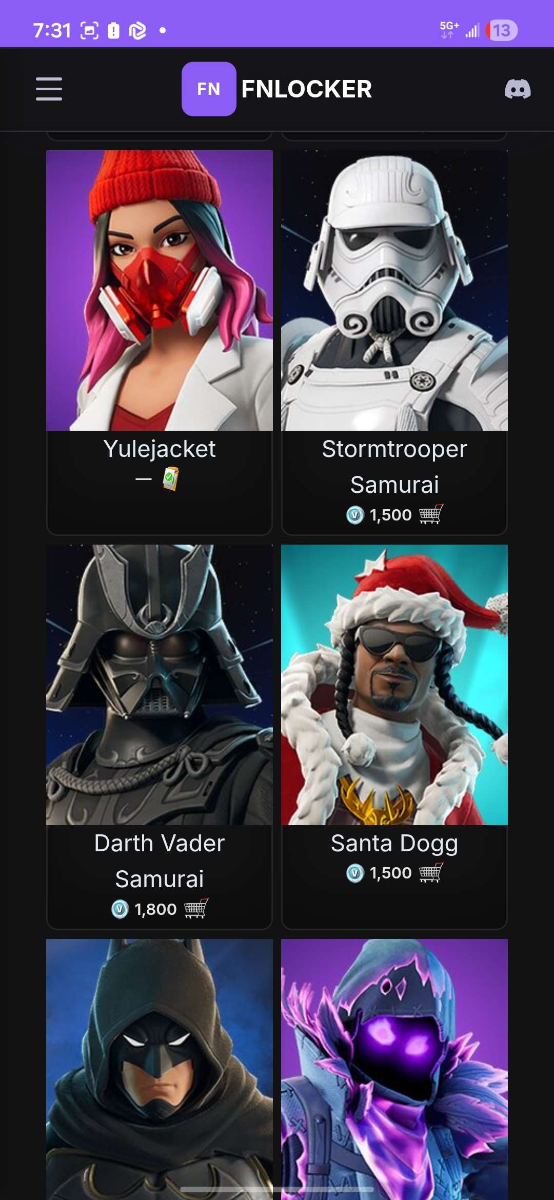 Game account sale Fortnite