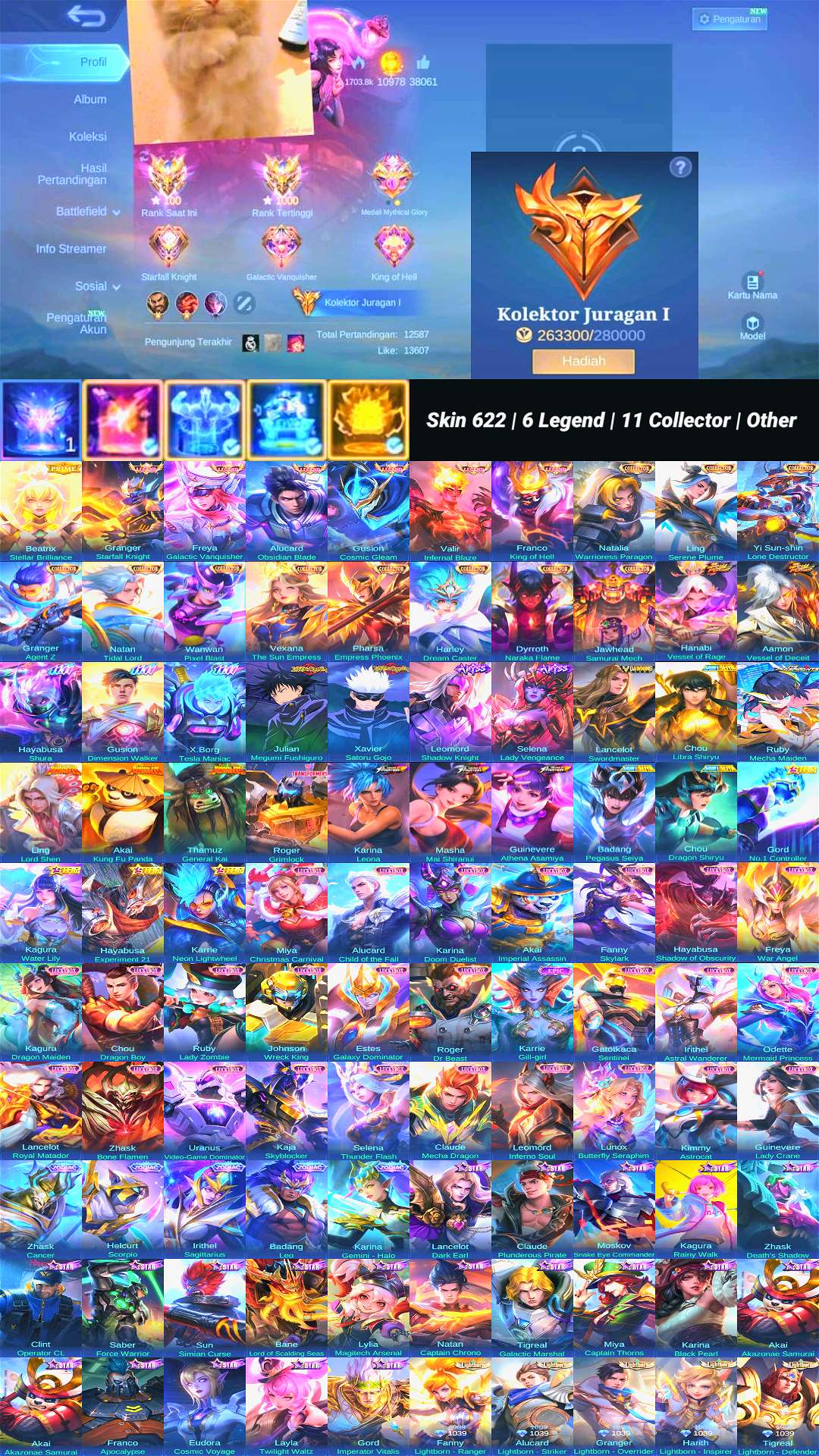 Game account sale Mobile Legends