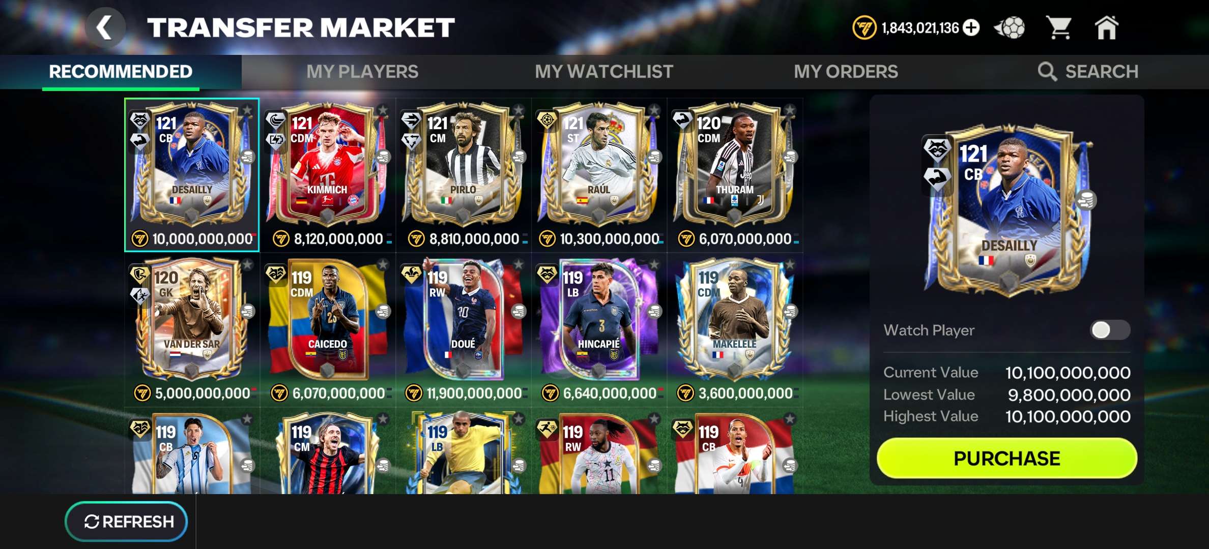 Game account sale Fifa mobile