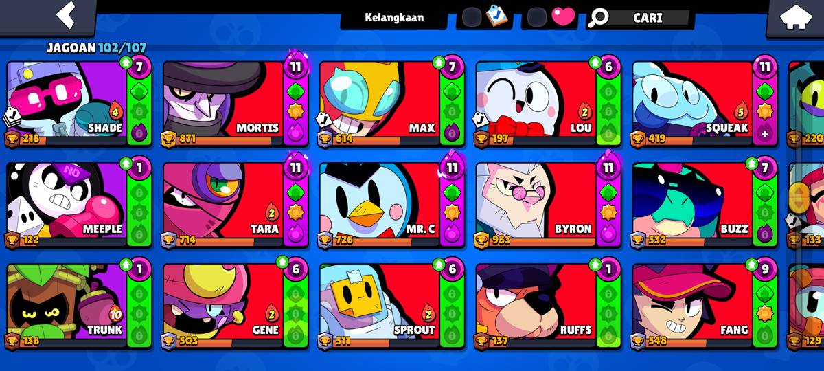 Jual akun Brawl Stars