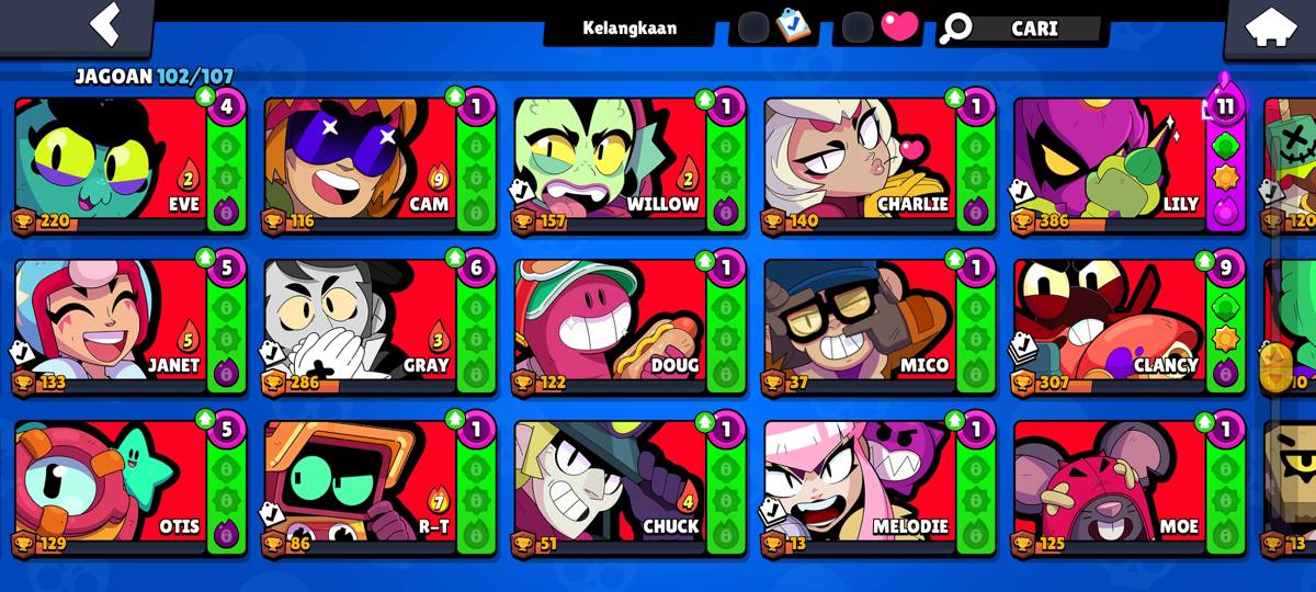 Jual akun Brawl Stars
