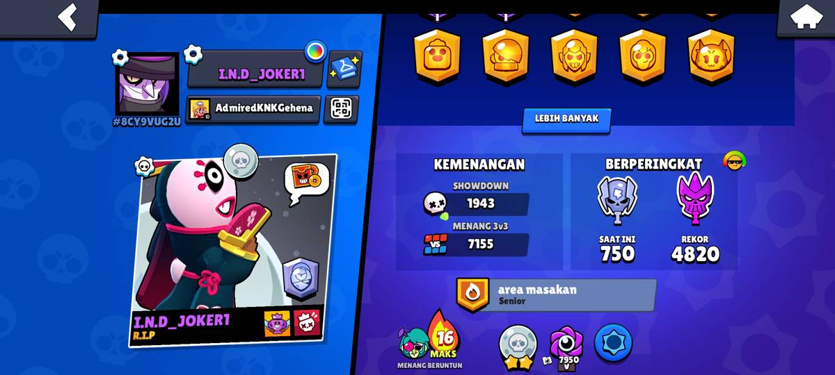 Jual akun Brawl Stars