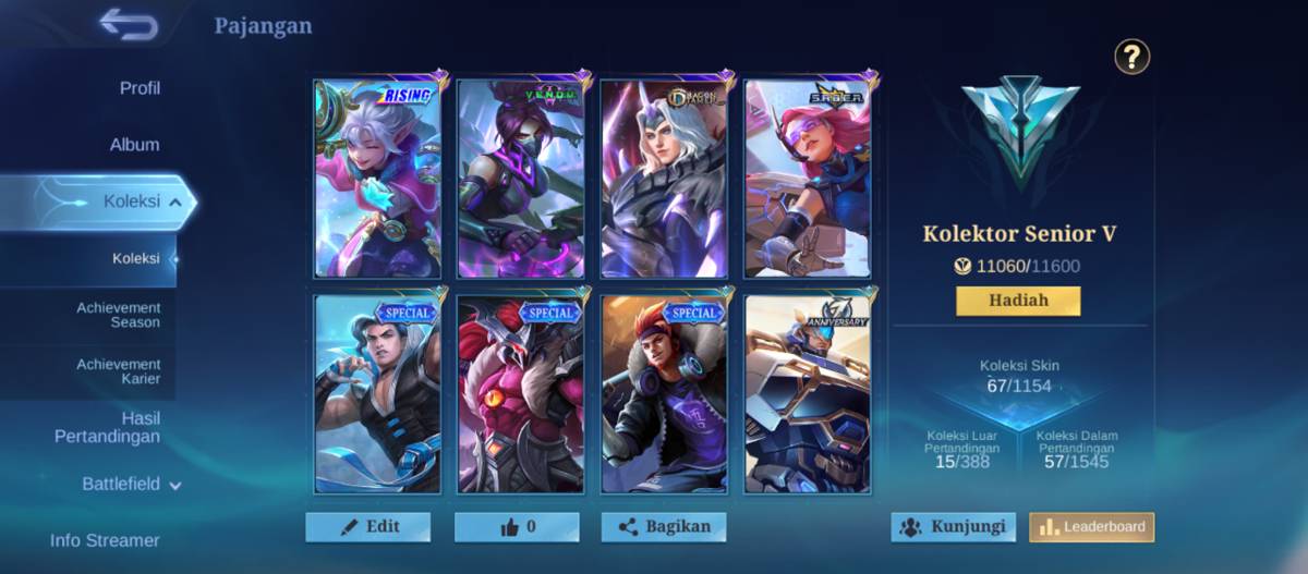 Jual akun ml