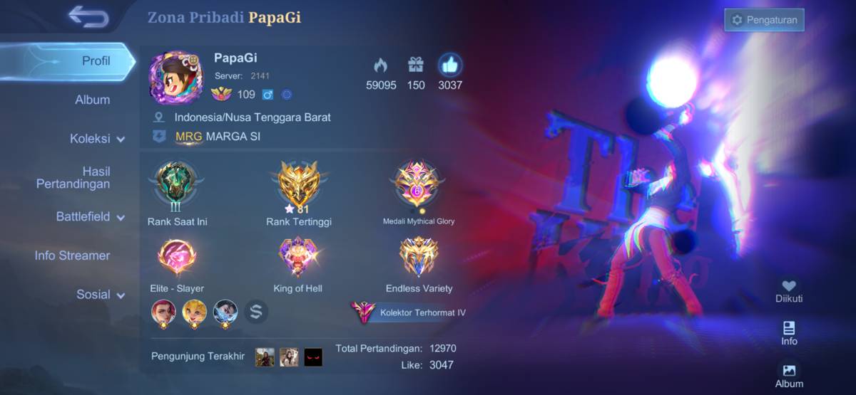 Jual akun Mobile legend