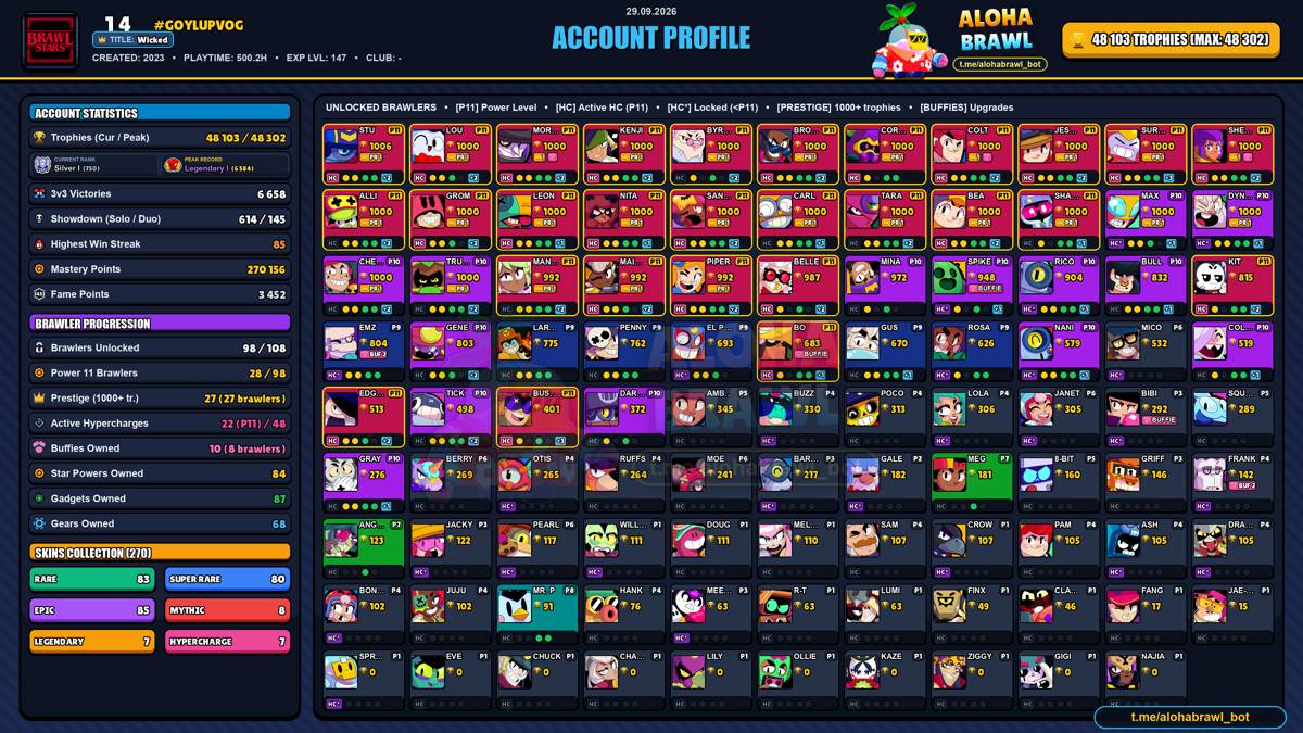 BRAWL STARS ACCOUNT FOR SALE | 48K+ TROPHIES