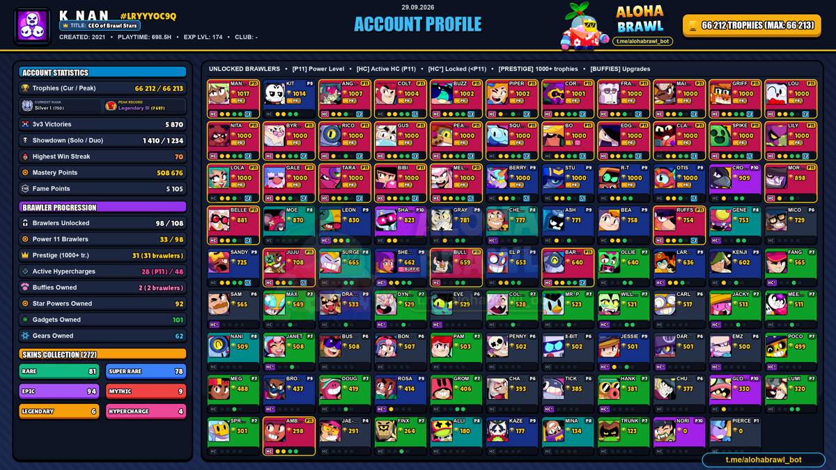 BRAWL STARS ACCOUNT FOR SALE | 66K+ TROPHIES