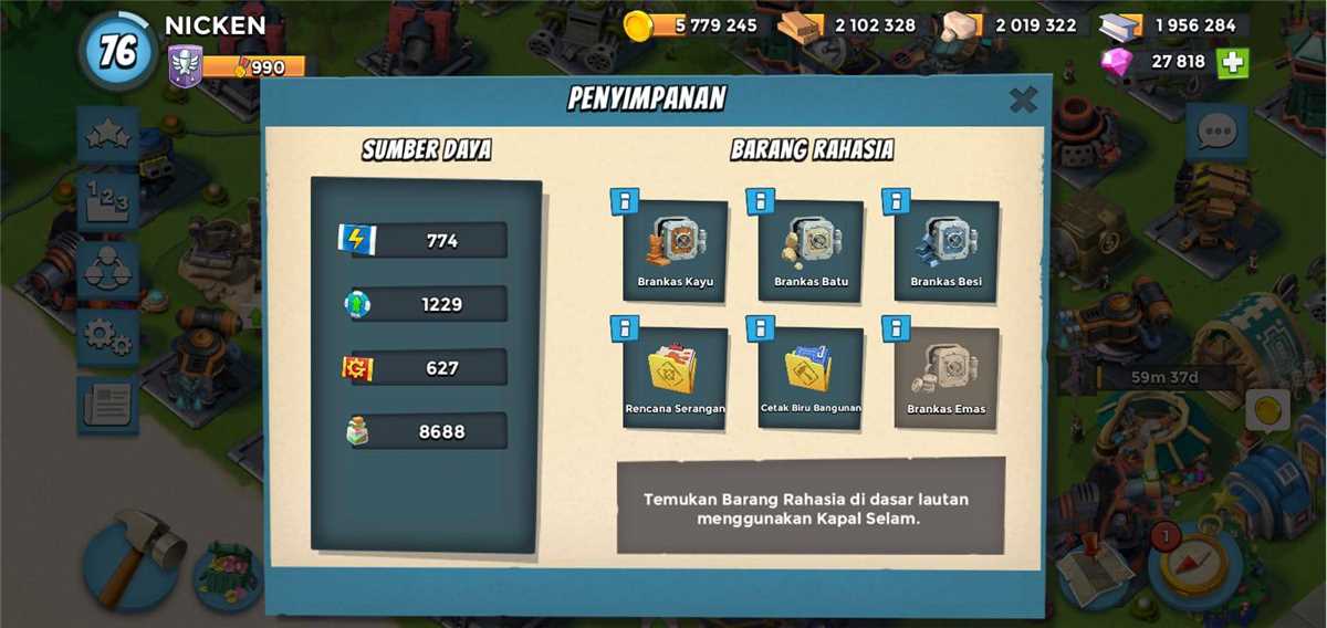 Penjualan akun permainan Boom Beach