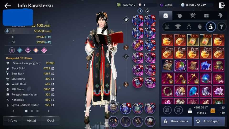 Penjualan akun permainan Black Desert Mobile