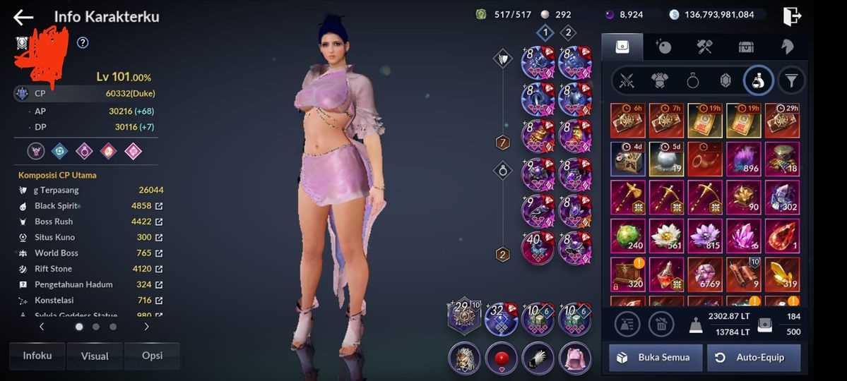 Penjualan akun permainan Black Desert Mobile