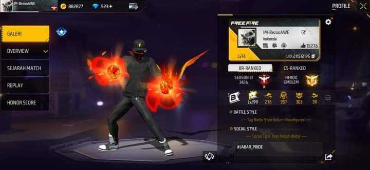 Penjualan akun permainan Free Fire