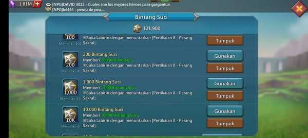 Penjualan akun permainan Lords Mobile