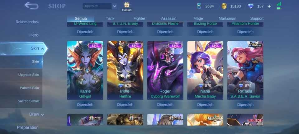 Penjualan akun permainan Mobile Legends