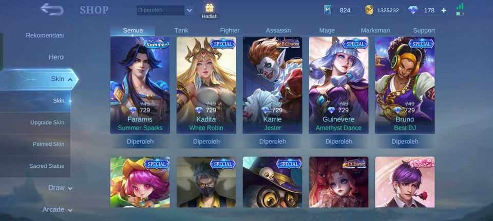 Penjualan akun permainan Mobile Legends