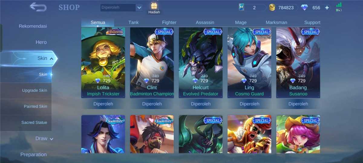 Penjualan akun permainan Mobile Legends