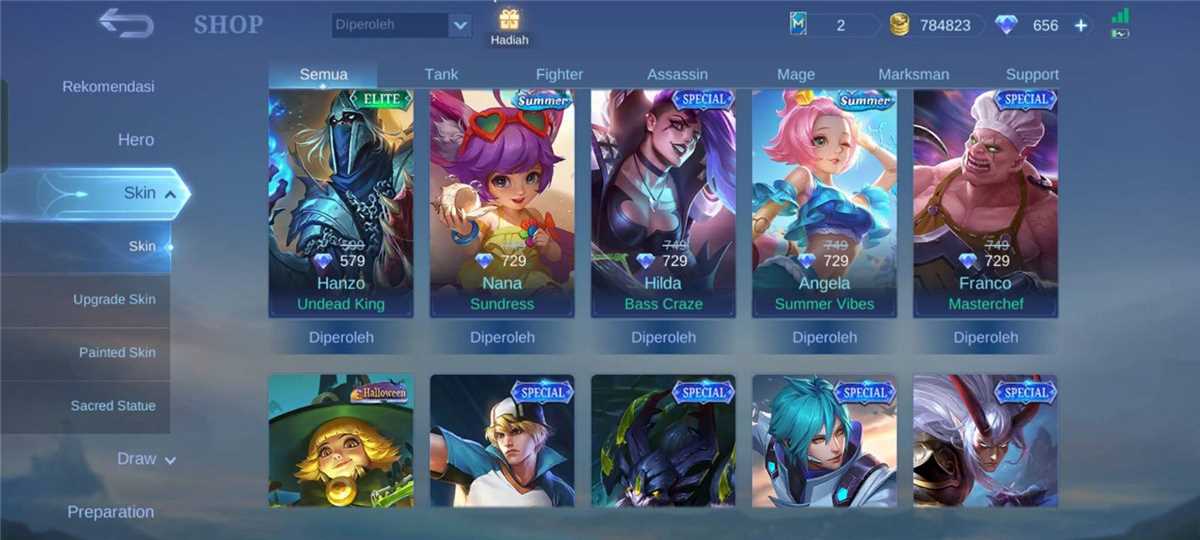 Penjualan akun permainan Mobile Legends