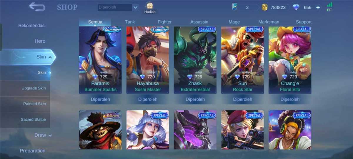 Penjualan akun permainan Mobile Legends