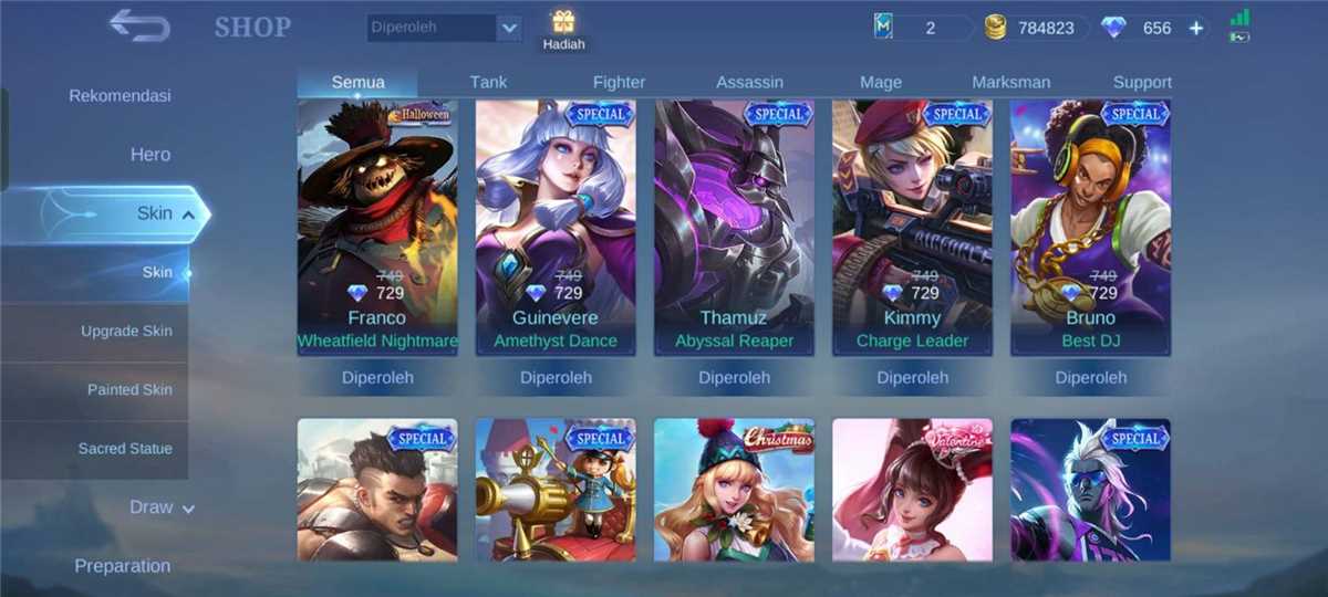 Penjualan akun permainan Mobile Legends