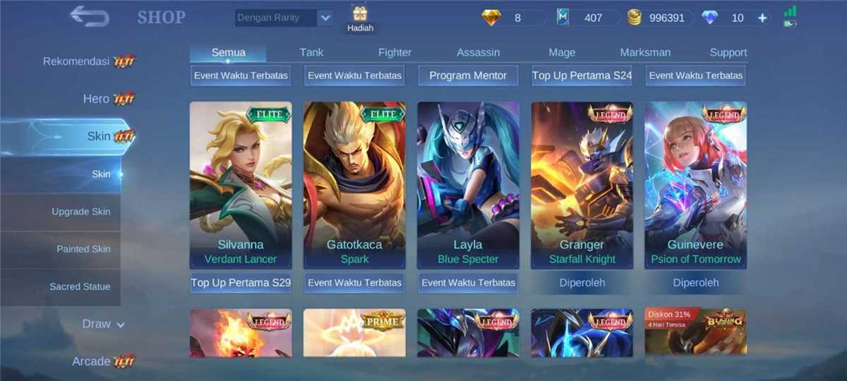 Penjualan akun permainan Mobile Legends