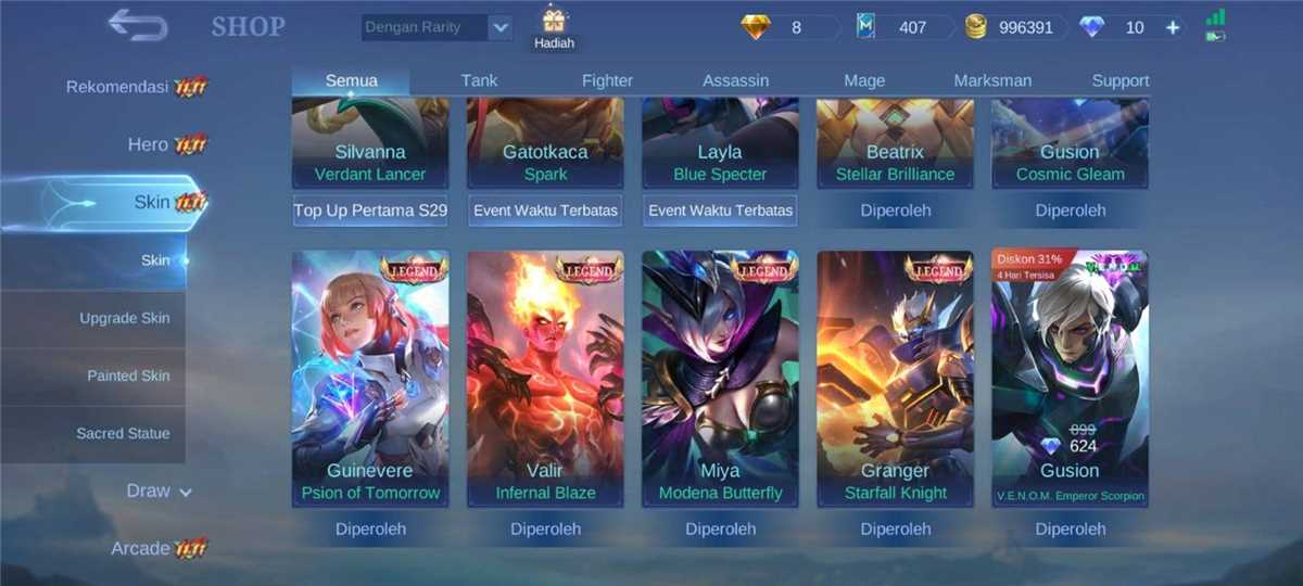 Penjualan akun permainan Mobile Legends