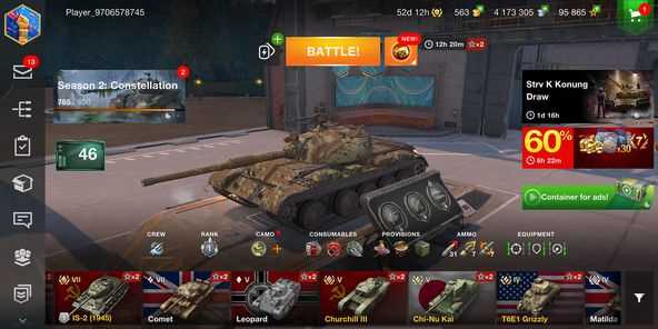 Penjualan akun permainan World of Tanks Blitz